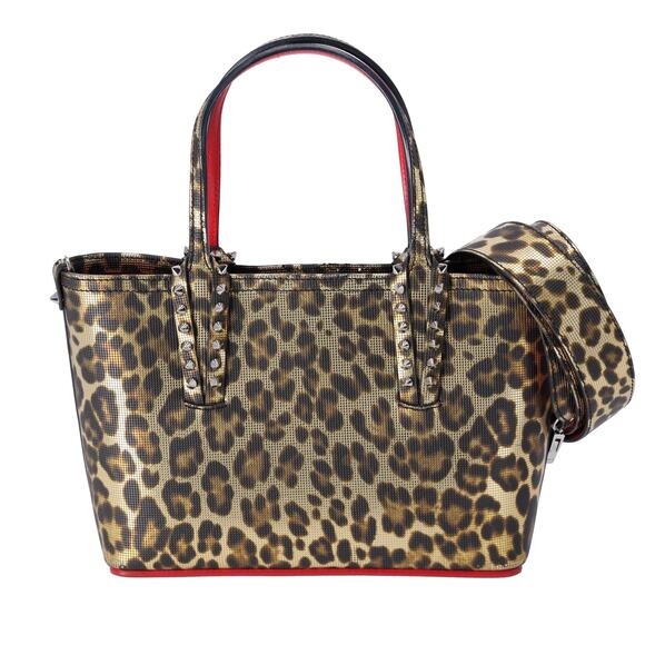 Christian Louboutin Cabata EW Mini Handbag Leopard Dark Brown Beige - Picture 1 of 6